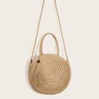 Romwe Tassel Decor Woven Satchel Bag