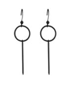 Romwe Black Plated Long Hanging Earrings