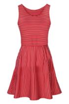 Romwe Striped Red Sleeveless Dress