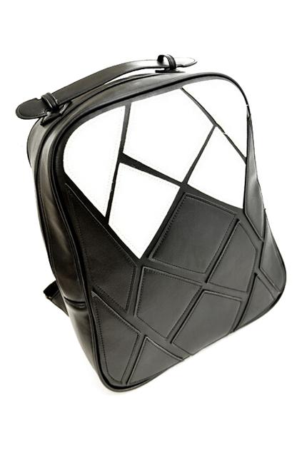 Romwe Pu Plaid Color Block Backpack