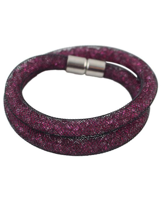 Romwe Peach Mesh Two Laps Bracelet