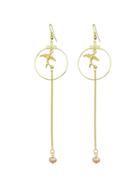 Romwe Gold Long Chain Dangle Earrings For Women