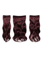 Romwe Black & Burgundy Clip In Soft Wave Hair Extension 3pcs