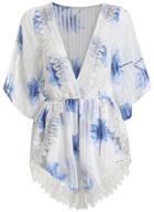Romwe With Lace Deep V Neck Flower Print Romper