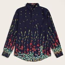 Romwe Guys Ditsy Botanical Print Shirt