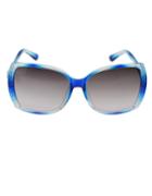 Romwe Blue Square Shaped Oversized Sunglasses