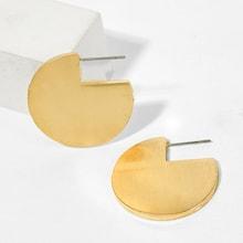Romwe Cut Round Hoop Earrings