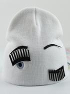Romwe Eye Eyelash Pattern White Hat