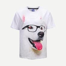 Romwe Guys Dog Print Tee