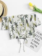 Romwe Flora Print Off Shoulder Blouse