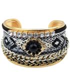 Romwe Gold Diamond Cuff Bracelet
