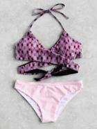 Romwe Multi Print Mix & Match Wrap Bikini Set