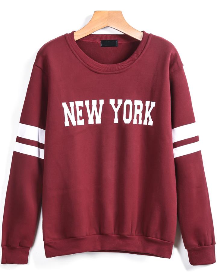 Romwe New York Print Sweatshirt