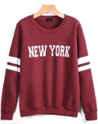 Romwe New York Print Sweatshirt