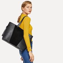 Romwe Color-block Tote Bag