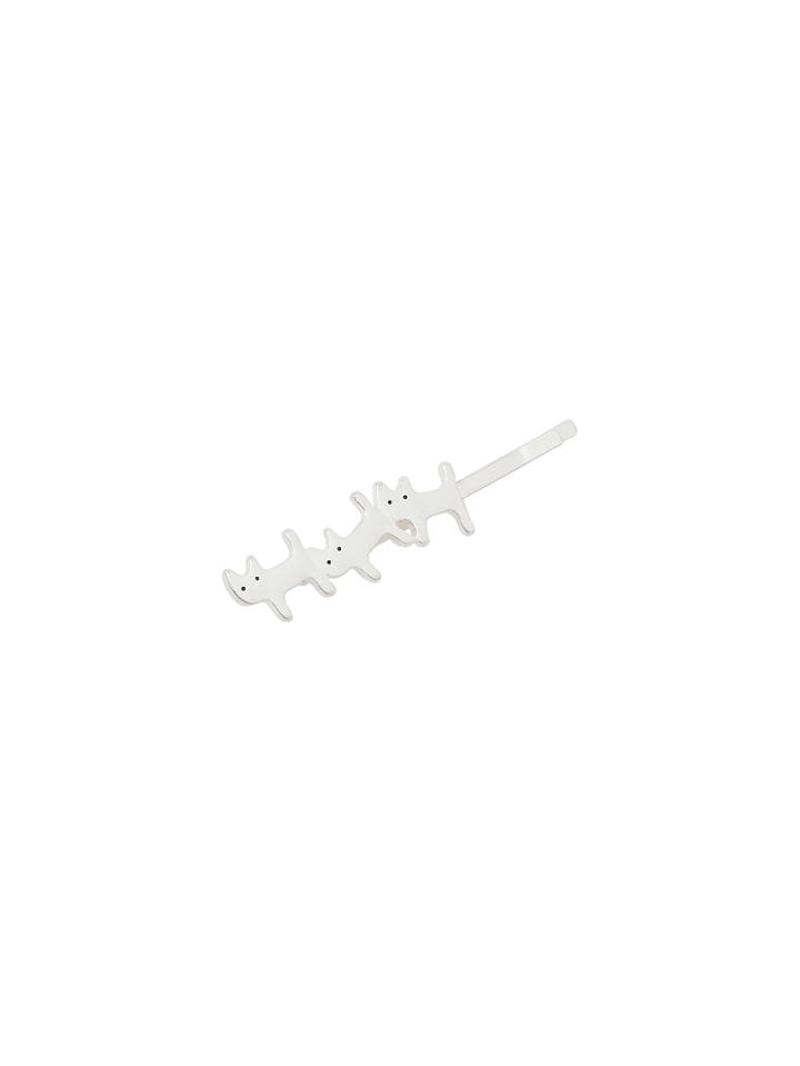 Romwe Silver Cute Cats Hair Clip