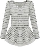 Romwe Striped Flouncing Slim Blouse