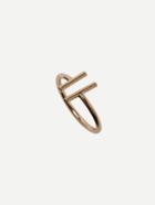 Romwe Golden Dual One Feature Ring