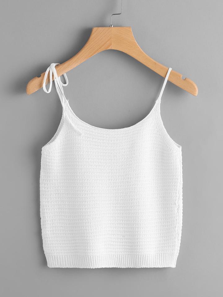 Romwe Self Tie Shoulder Cami Top