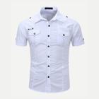 Romwe Men Button Detail Shirt