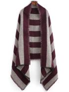 Romwe Striped Frayed Color-block Scarf