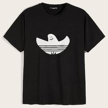 Romwe Guys Ghost Print Short Sleeve Tee