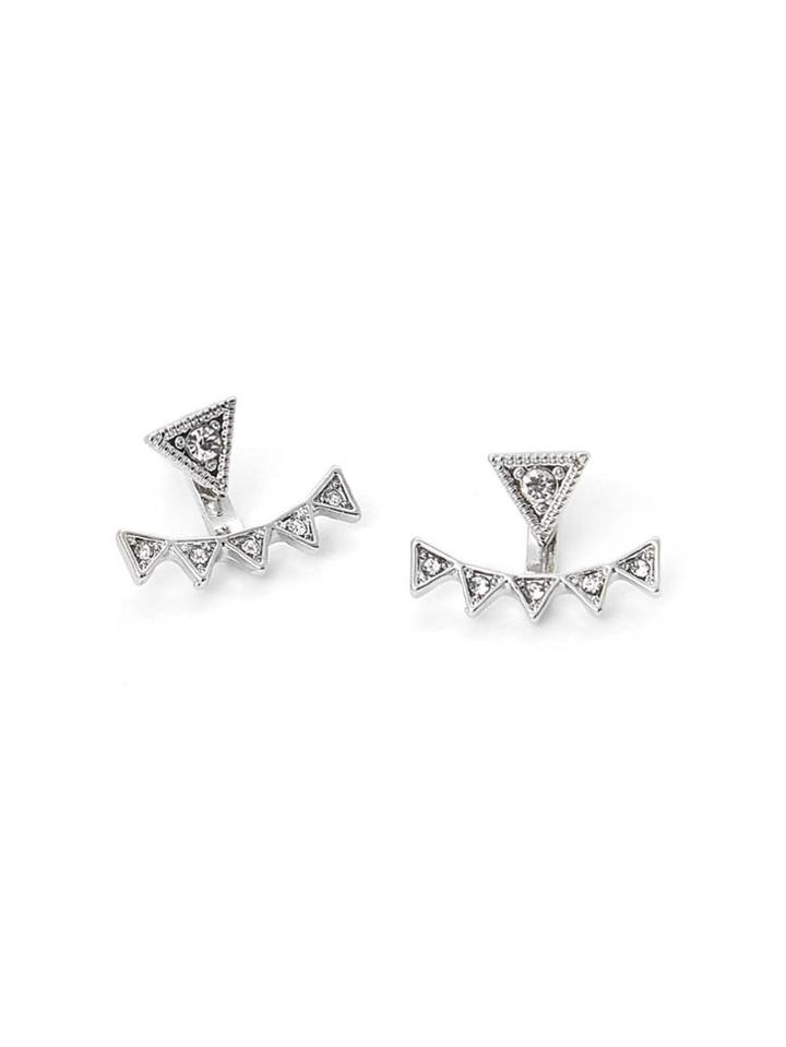 Romwe Rhinestone Triangle Design Ear Jacket