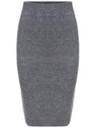 Romwe Grey Slim Split Sweater Skirt