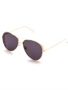 Romwe Gold Tone Grey Lens Retro Style Sunglasses