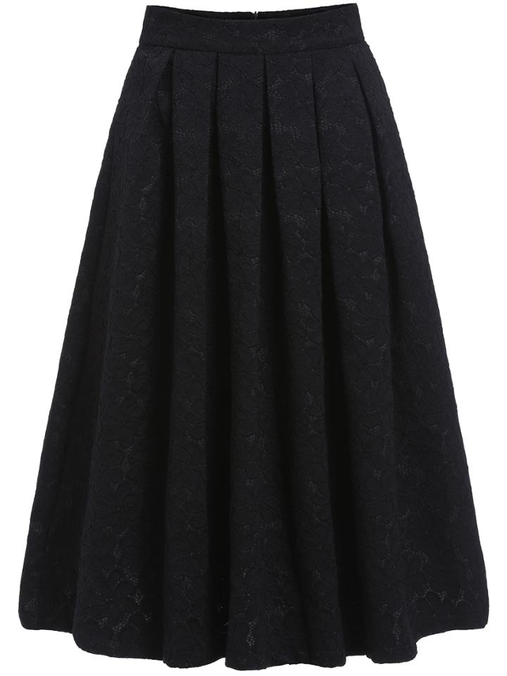 Romwe Flower Pattern Puff Skirt