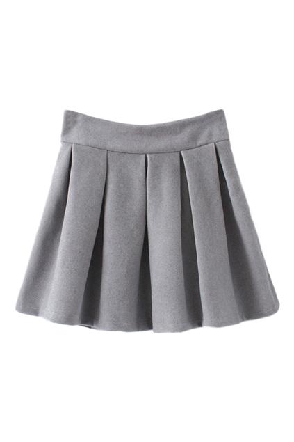 Romwe Pleated Sheer Grey Skirt