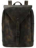 Romwe Buckled Flap Ditressed Backpack