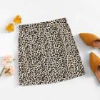 Romwe Leopard Print Skirt