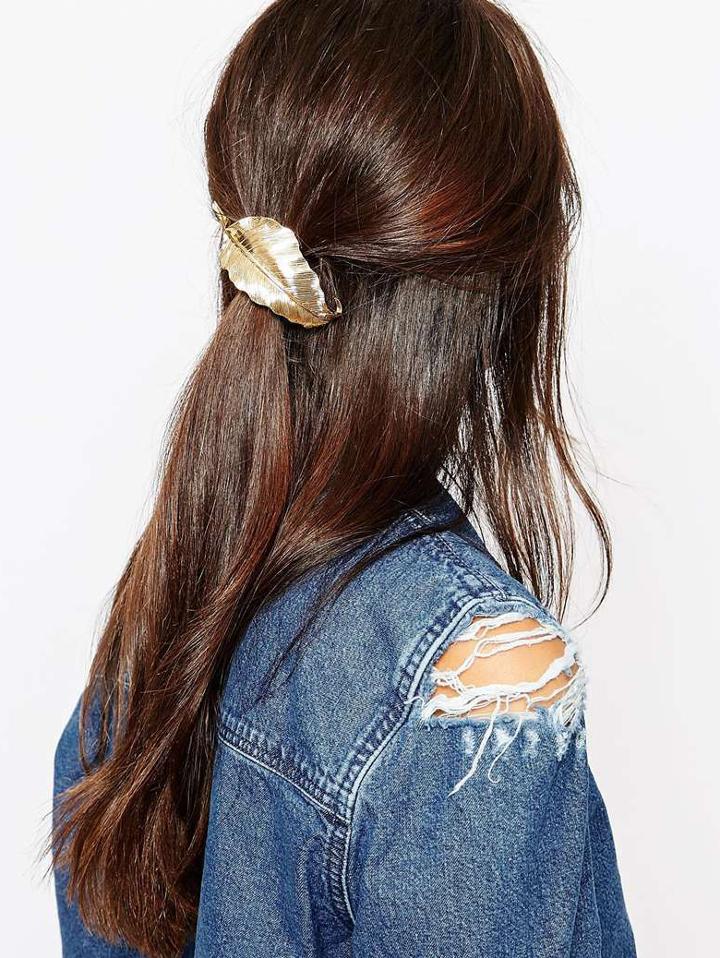 Romwe Carved Leaf Hair Tie