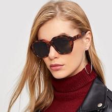 Romwe Tortoiseshell Frame Oversized Sunglasses