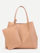 Romwe Pu Tote Bag With Wallet