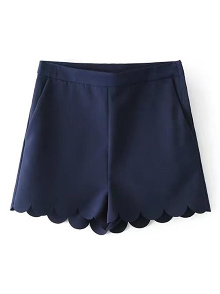 Romwe Wave Hem Loose Shorts