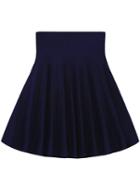 Romwe High Waist Pleated Blue Skirt