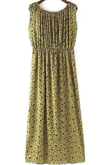 Romwe Sleeveless Polka Dot Maxi Dress