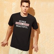 Romwe Guys Mixed Print Top