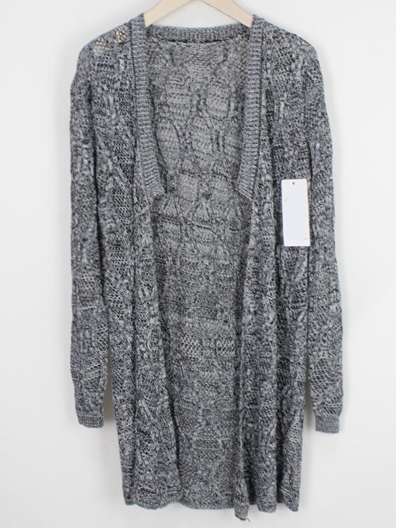 Romwe Long Sleeve Hollow Loose Cardigan