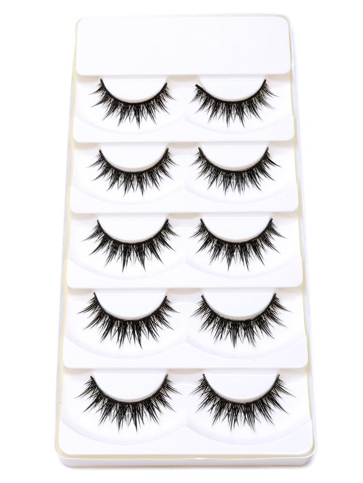 Romwe Black Natural Long Thick False Eyelashes