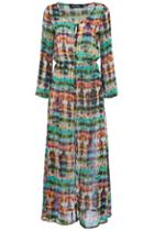 Romwe Tie-dye Floral Maxi Dress