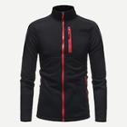 Romwe Men Contrast Trim Zip Up Sweatshirt