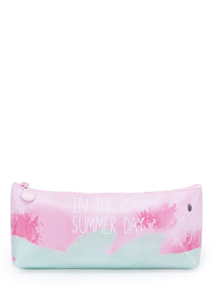 Romwe Two Tone Watercolor Print Bag