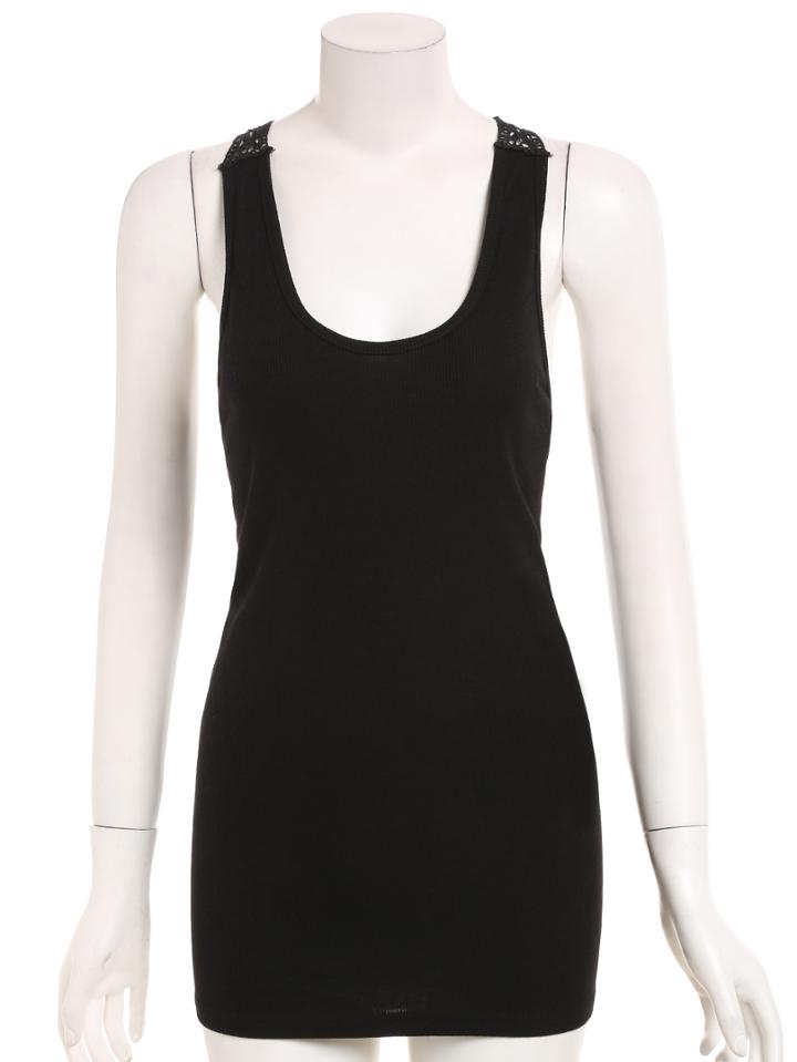 Romwe Hollow Out Lace Back Tank Top