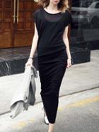 Romwe Chiffon & Jersey 2 In 1 Long Dress