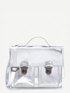 Romwe Dual Pushlock Design Flap Messenger Bag