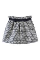 Romwe Bowknot Embellished Jacquard Skirt