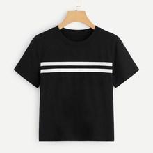 Romwe Varsity Stripe Tee